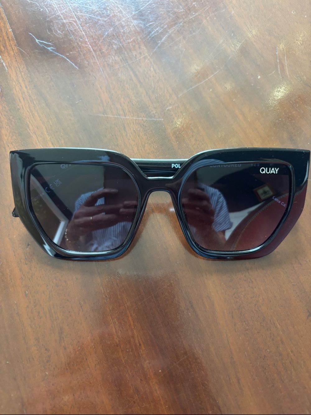 Quay Australia Black Oversized Cat-Eye Sunglasses